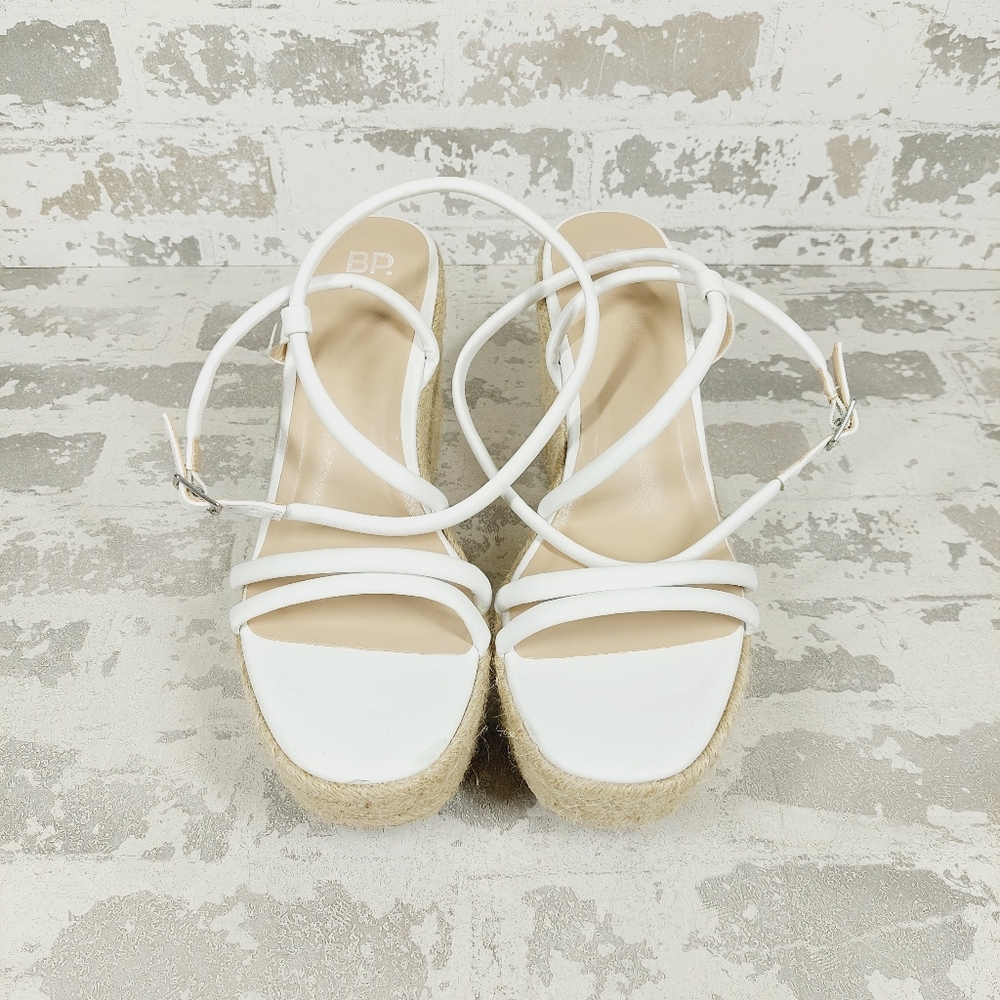 NEW BP White Cohan Espadrille Wedge Strappy Sandals V679 - Picture 10 of 13